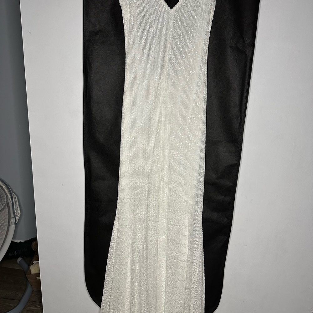 White Mermaid Evening Gown